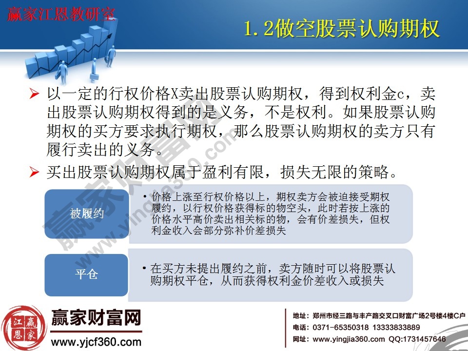 買出股票認購期權屬于盈利有限，損失無限的策略