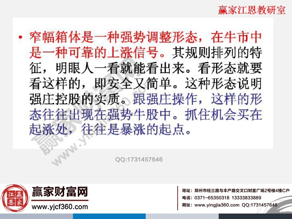 窄幅箱體是一種強勢調整狀態