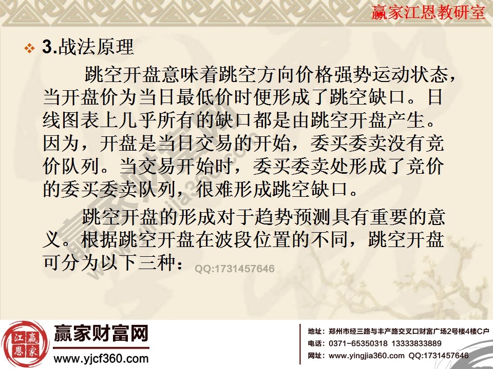 跳空開盤的戰法原理